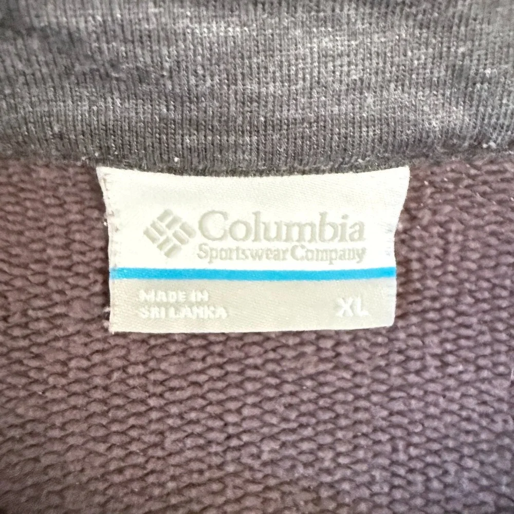 Columbia‎ Mens XL Quarter Zip Pullover Sweater Heathered Purple Gray Mock Neck